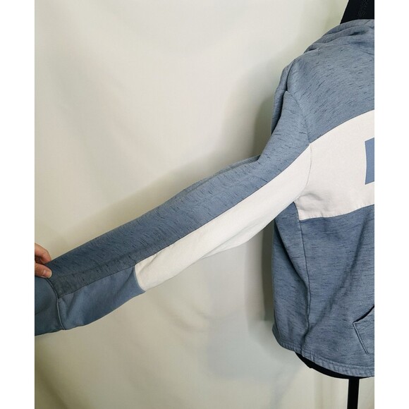 Adidas Post Game Fleece Pullover‎ Hoodie Blue White Women's LARGE - Picture 6 of 13